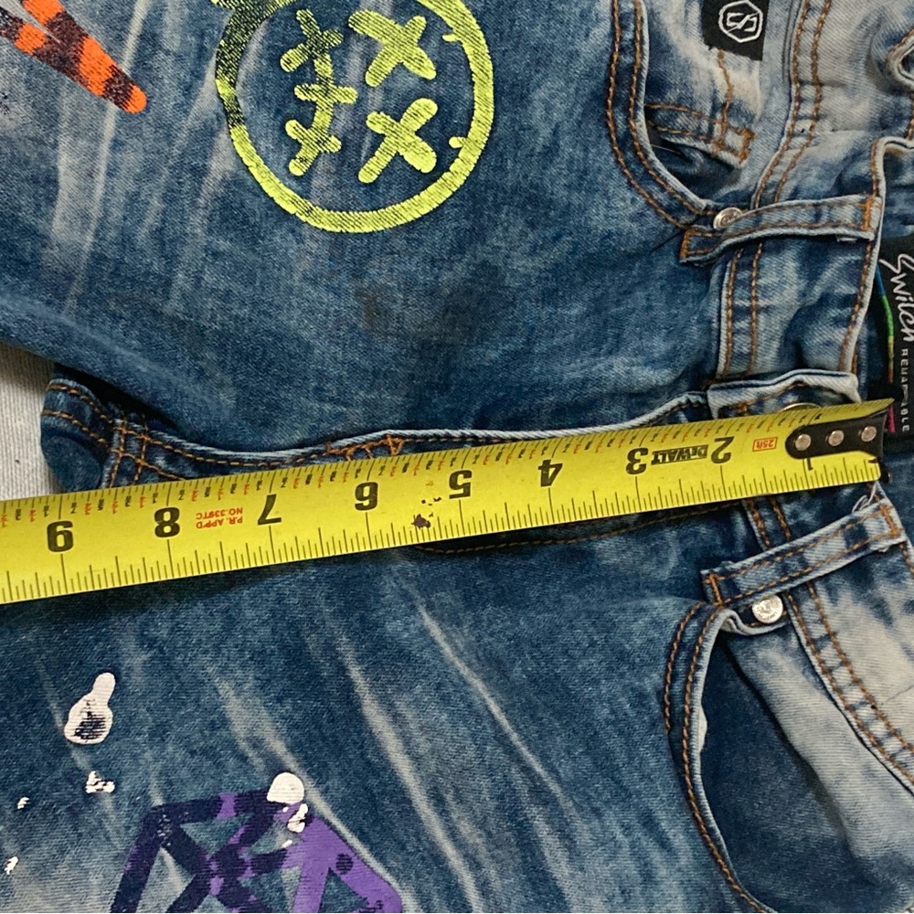 Switch Jeans Remarkable Sz 10 Kids Girls Blue Graffiti adjustable distressed - Picture 14 of 16